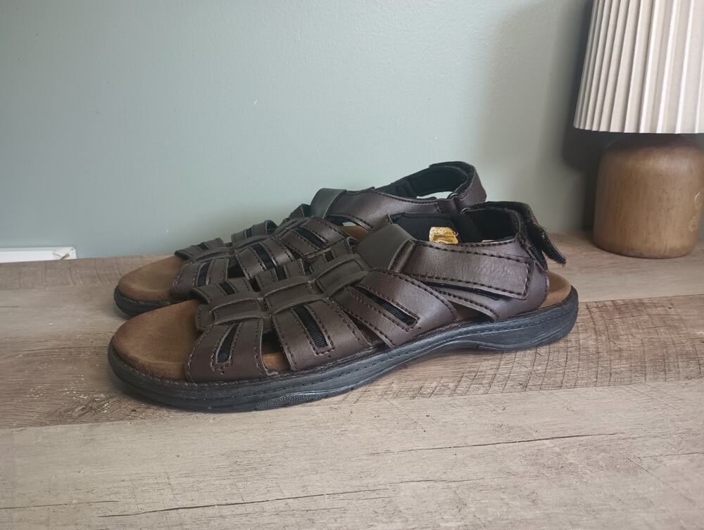 Vtg Route 66 Fisherman Sandals Mens 13 Brown Dad Grunge Summer Vegan Y2K 90s